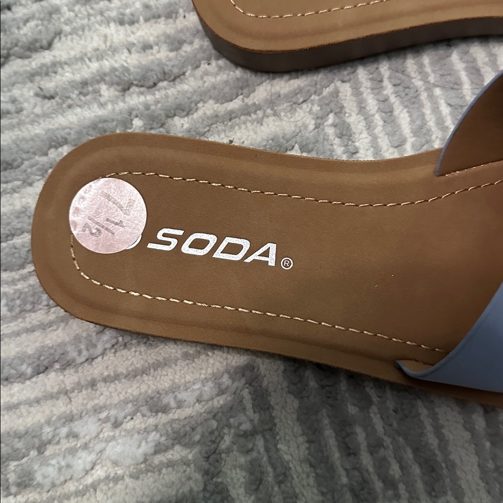 Soda Women's Light Blue Slide Sandals - Picture 2 of 3